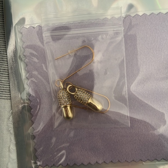 Handmade jewelry sets gold plated and silver plated pill skull pave crystal y2k - Picture 10 of 13